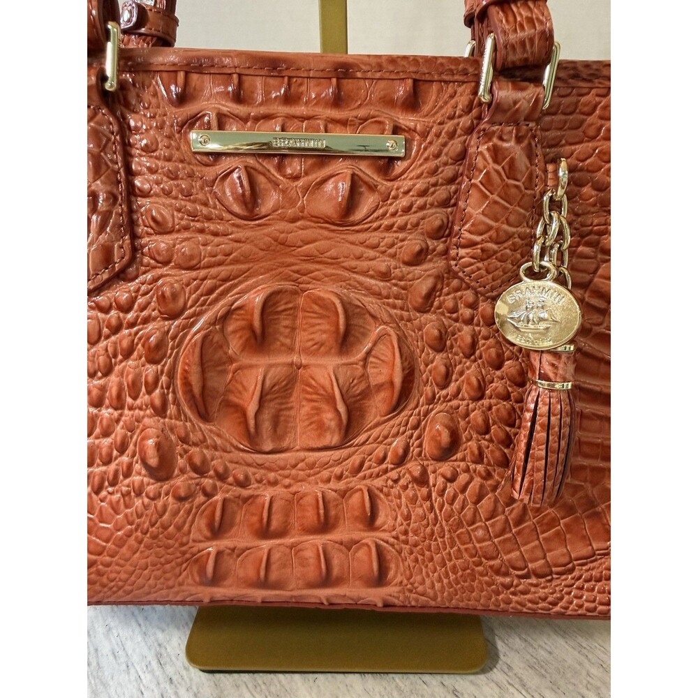 Brahmin Medium Asher Tote Leather Shoulder Bag‎ Pecan Melbourne Croc-Embossed - Picture 3 of 16